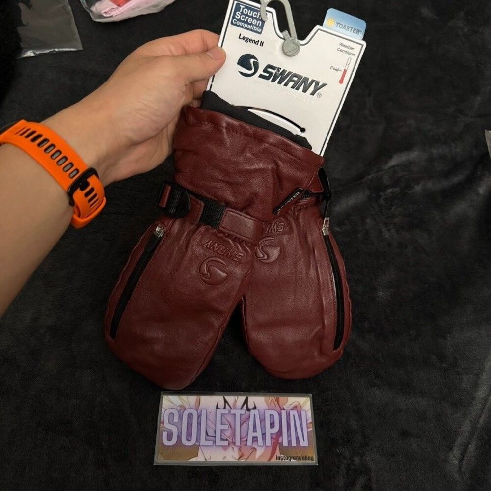 NEW WITH TAGS! Swany Womens Legend Ski Snowboard Mitt Gloves - Deep Rust - SMALL